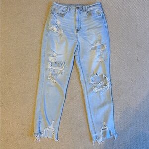 American Eagle Outfitters Highest Rise Mom Jeans - Light Blue